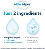 WaterWipes Plastic-Free Original Baby Wipes, 99.9% Water Based Wipes, Unscented & Hypoallergenic for Sensitive Skin, 240 Count (4 packs), Packaging May Vary - Image 3